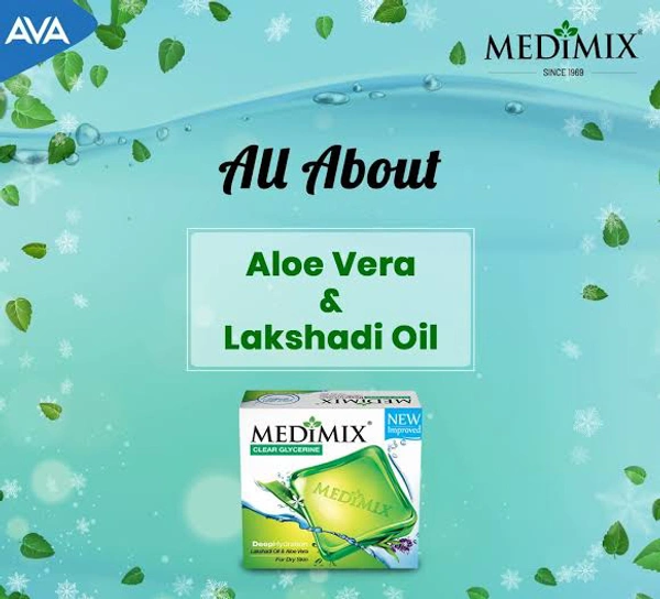 Medimix Clear Glycerinen| Deep Hydration | Lakshadi Oil & Aloe Vera Soap  - 100g