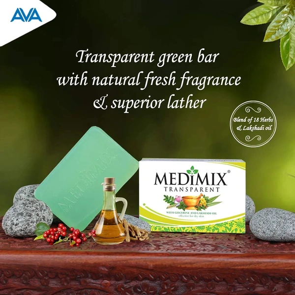 Medimix Transparent | Bathing Bar For dry Skin | With Glycerine and Lakshadi Oil | - 125g