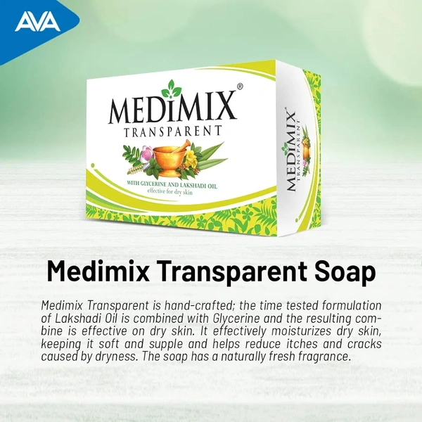 Medimix Transparent | Bathing Bar For dry Skin | With Glycerine and Lakshadi Oil | - 125g