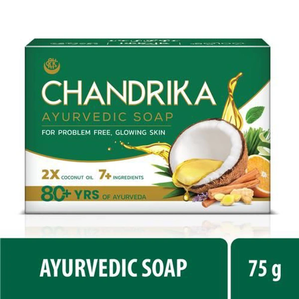 Chandrika Ayurvedic Soap For Problem Free , Glowing Skin  - 75g