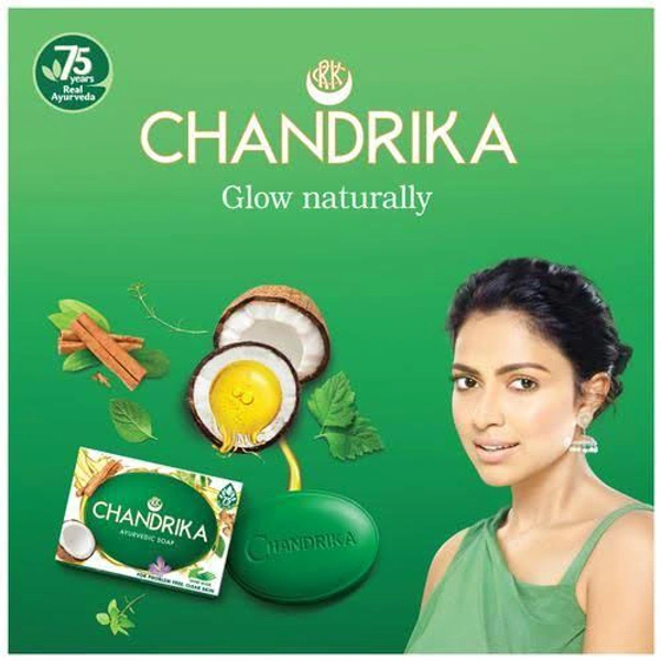 Chandrika Ayurvedic Soap For Problem Free , Glowing Skin  - Buy 3 Get 1 Free