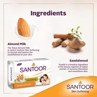 Santoor Almond Soft With Sandal & Almond Milk Soap - 100g