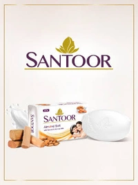 Santoor Almond Soft With Sandal & Almond Milk Soap - 100g