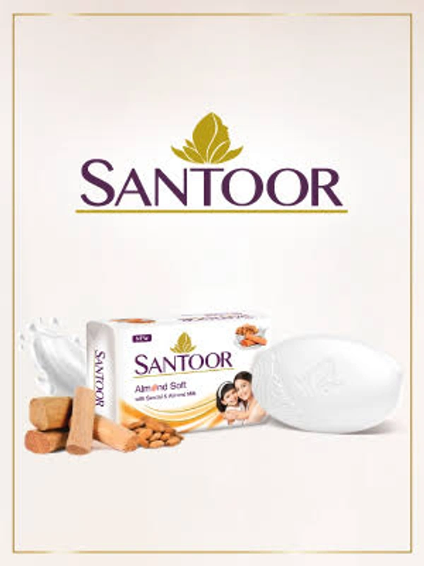 Santoor Almond Soft With Sandal & Almond Milk Soap - 100g