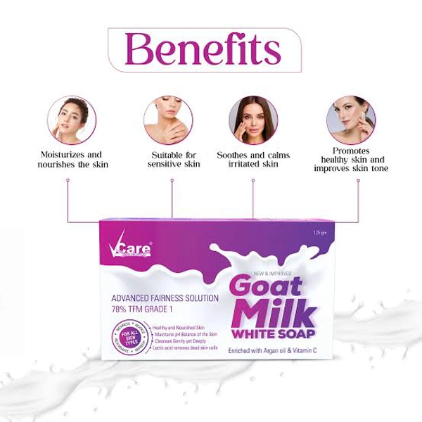 Vcare Goat Milk White Soap - 75g