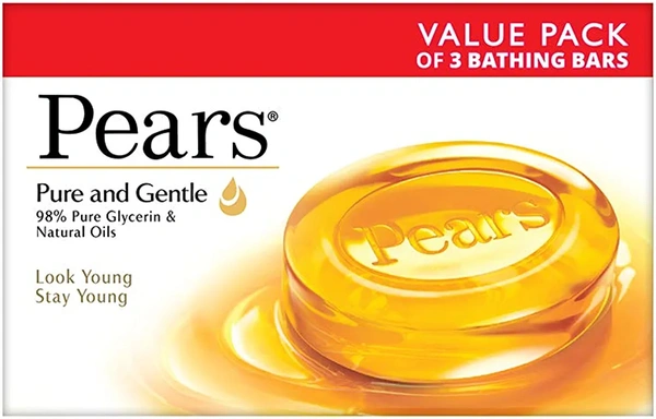 Pears Pure & Gentle With Natural Oils Soap - Value Pack Of 3 Bathing Bars