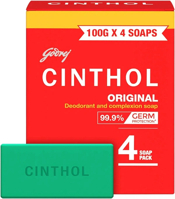 Cinthol Original Soap - 4 x 100g (Save Rs.5*)