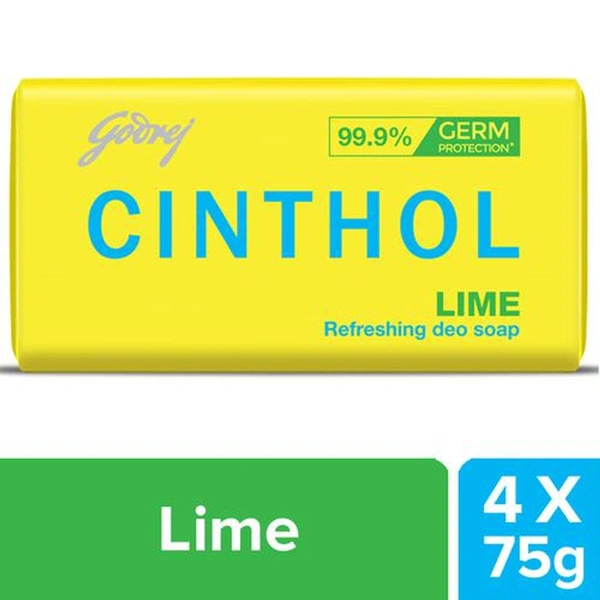 Cinthol Lime Refreshing Deo Soap - 75g(Pack Of 4)