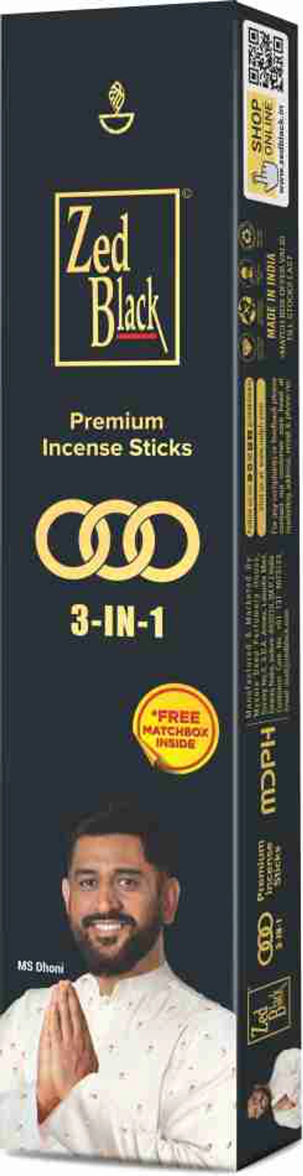 Zed Black 3 –in-1 Premium Incense Sticks for Everyday Use Long Lasting Mesmerizing Scent Sticks for Meditational or Religious Purpose - 60rs