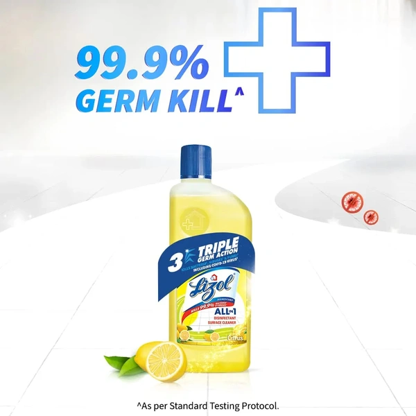 Lizol Disinfectant Surface & Floor Cleaner Liquid | Kills 99.9% Germs | Citrus - 200ml