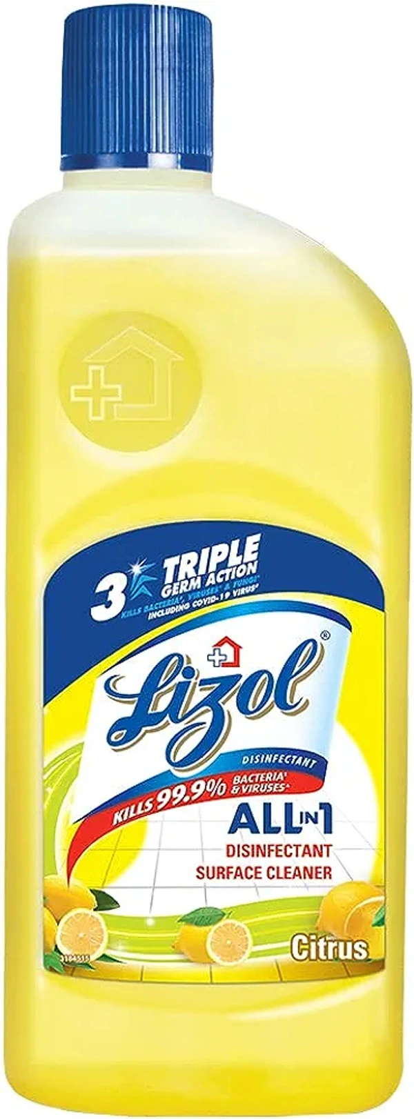 Lizol Disinfectant Surface & Floor Cleaner Liquid | Kills 99.9% Germs | Citrus - 500ml