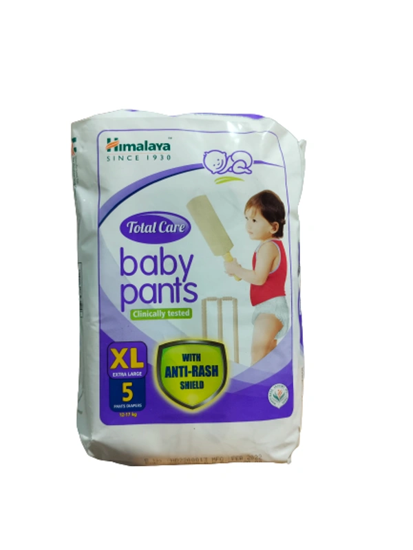 Himalaya Total Care Baby Pants | Extra Large Size  XL| 12 - 17kg | With Anti - Rash Shield - 5 Pants