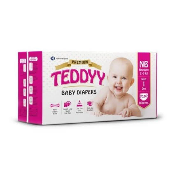 TEDDYY Premium Baby Diapers | NB Newborn | 2-5kg |  - 10 Diapers