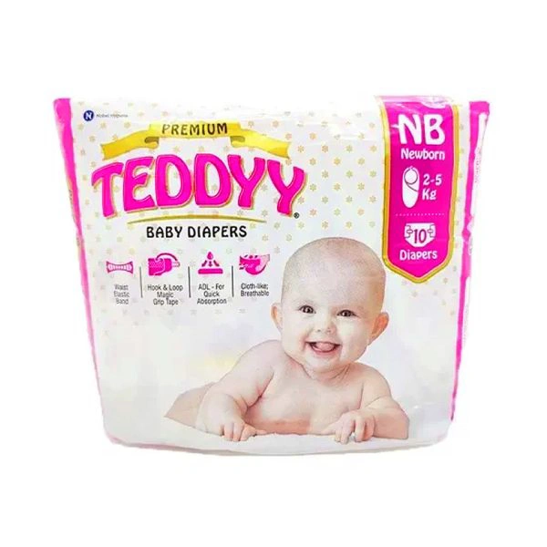 TEDDYY Premium Baby Diapers | NB Newborn | 2-5kg |  - 10 Diapers