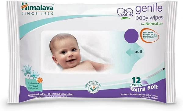 Himalaya Gentle Baby Wipes  - 12 Wipes