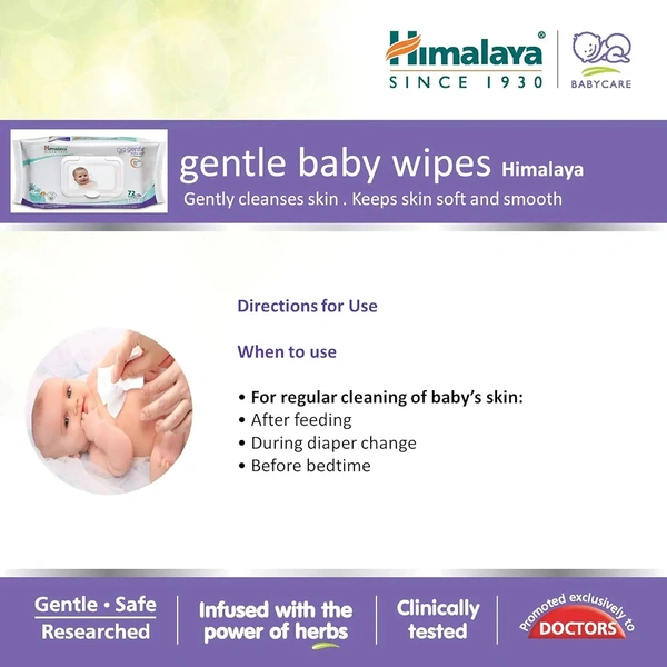 Himalaya Gentle Baby Wipes  - 12 Wipes