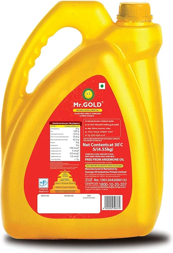 Mr. Gold Refined Sunflower Oil 1 L - 5L