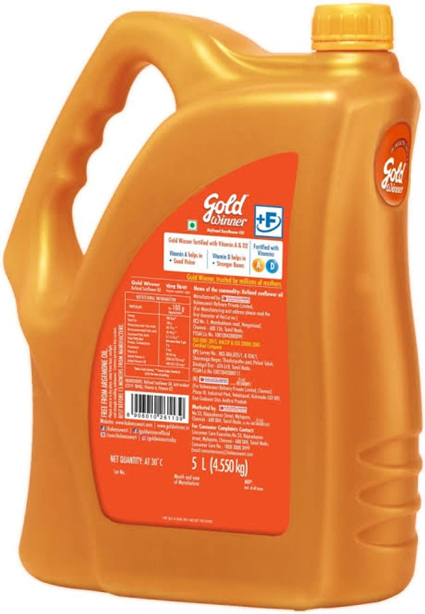 Gold Winner Refined  Sunflower Oil - 5L