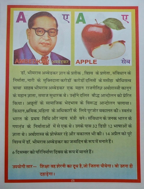 डा. भीमराव अम्बेडकर गुरुकुल पाठशाला ( अंग्रेजी वर्ण बोध माला ) - 22×27.8×0.3 cms