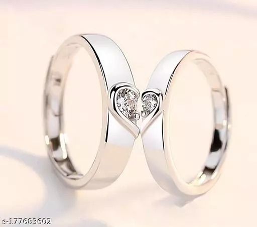 Love Heart Couple Ring Women Men Wedding | Endless Love Heart Couple Ring -  1 New - Aliexpress