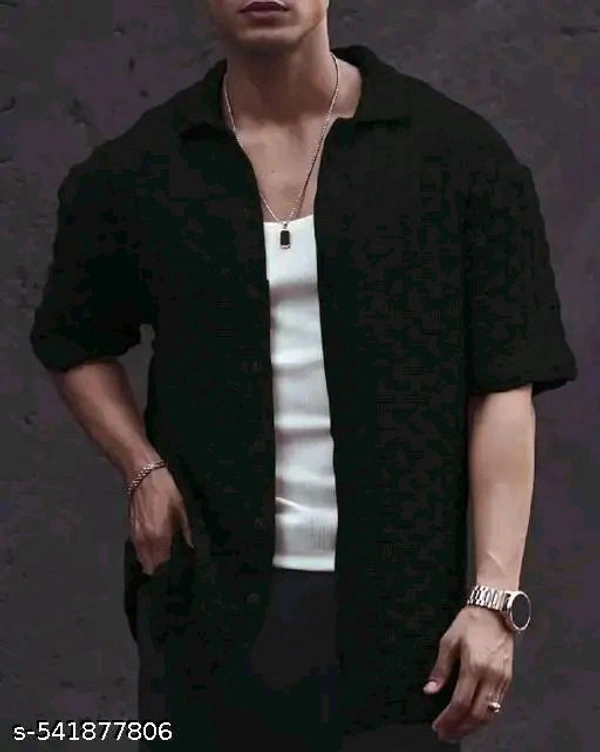 Man's Half Sleeve Shirt  - Black, S M L Xl