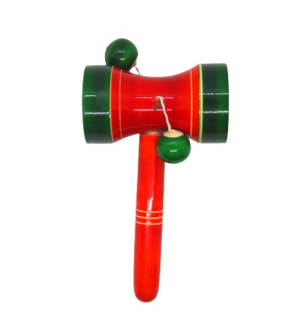 Wooden Handmade Damura Rattle For Kids and Infants Wooden Musical Toy - Free Size