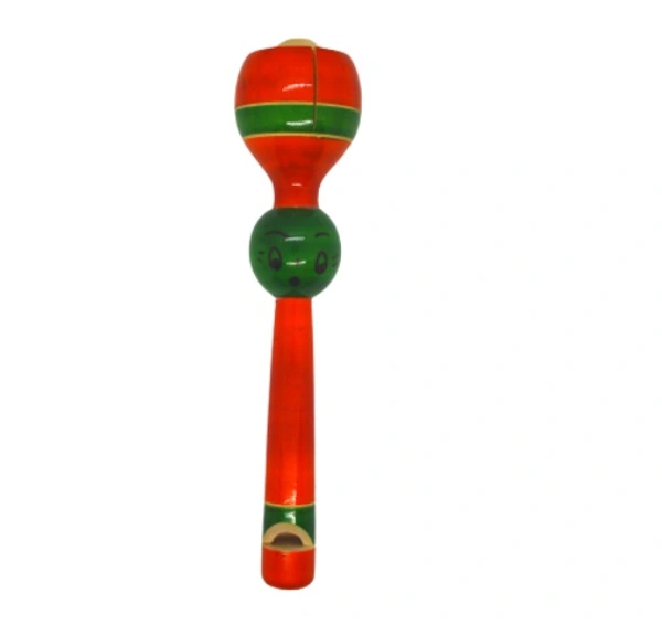Handcrafted Wooden Bullet Rattle For Kids and Infants Wooden Toys Eco Friendly Rattles - Free Size