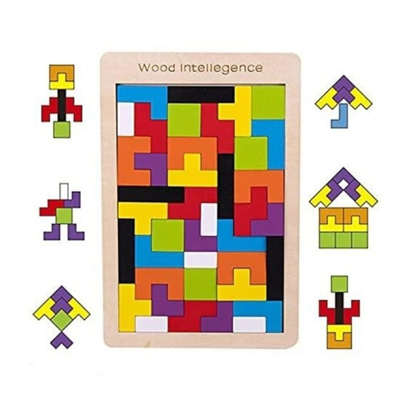 Wooden Brain Teaser Jigsaw Puzzle Russian Board Educational Toy For Kids  - Free Size