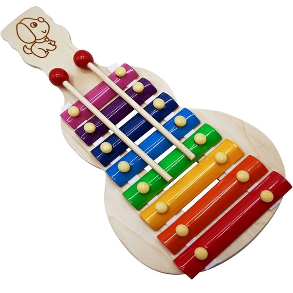 Wooden Xylophone Musical Toy for Children with 8 Note (Big Size) - Pack of 1- Multi Color - Free Size