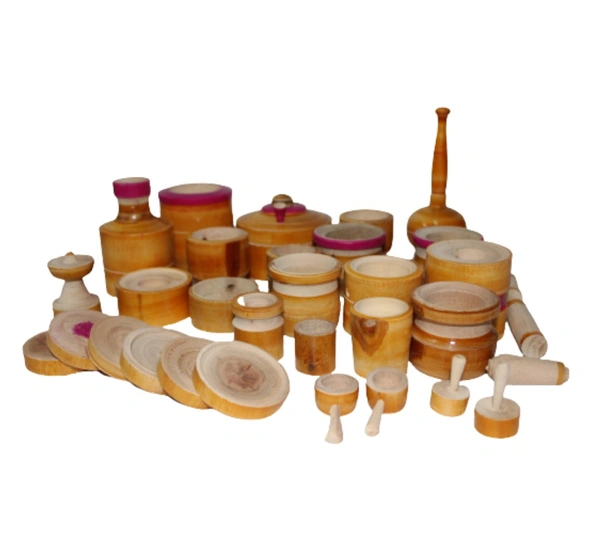 Eco Friendly Wooden Kids Toy Kitchen Set / Choppu Jaman Set Brown Color Bigger Sizes - Free Size, 20x20x10
