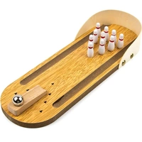 Mini Bowling Set, Wooden Tabletop Bowling Game Desk Toys Desktop Bowling Home Bowling Alleys Safe for Kids - Best Indoor Game Ages 3+ - Free Size, Matrix, 25x10x10