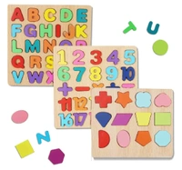 Wooden Learning Educational Board for Kids, Puzzle Toys for 2 Years Old Boys & Girls (Alphabets, Numbers & Shapes) (ABC, Numbers & Shapes) - Free Size, 20x20x5