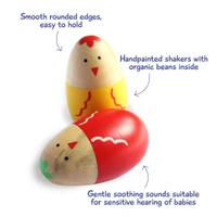Wooden Egg Shakers for Babies(0-1 Year) - Organic, Natural, Safe Rattle Toy for New Born Baby and Toddlers - FreeSize, 10x10x10