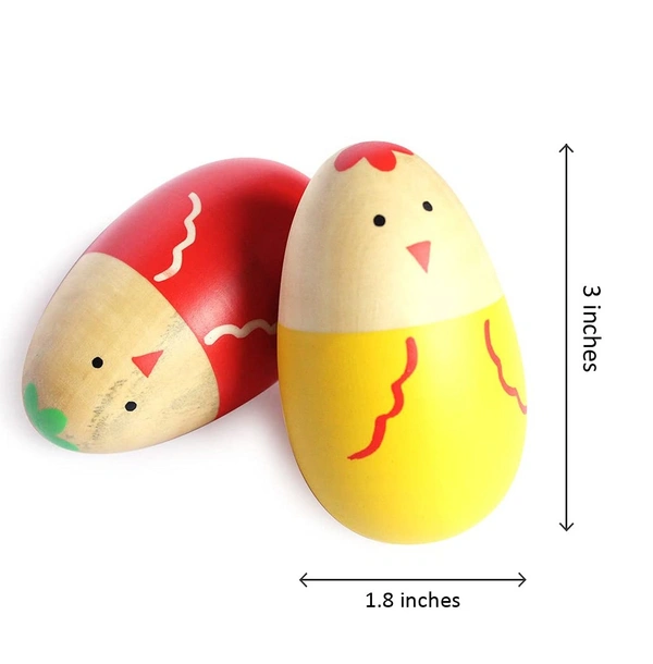 Wooden Egg Shakers for Babies(0-1 Year) - Organic, Natural, Safe Rattle Toy for New Born Baby and Toddlers - FreeSize, 10x10x10