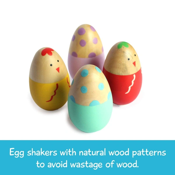 Wooden Egg Shakers for Babies(0-1 Year) - Organic, Natural, Safe Rattle Toy for New Born Baby and Toddlers - FreeSize, 10x10x10