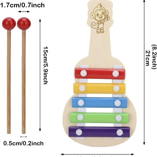 Wooden Handmade Rattles For Kids and New Born Babies Eco Friendly Musical Toys - Free Size, 10x10x10