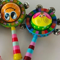 Wooden Jingle Bell Ball Rattle For New Born Babies Wooden Handmade Rattles - 10x10x10