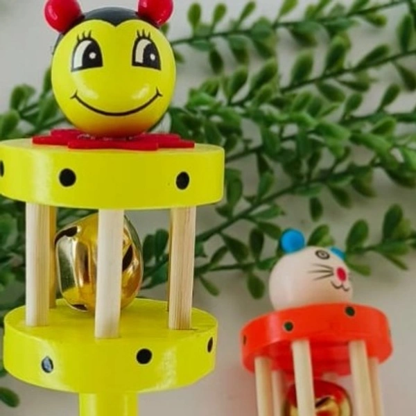 Wooden Handmade Cage Rattle For Infants Eco-Friendly Wooden Toys - 10x10x10