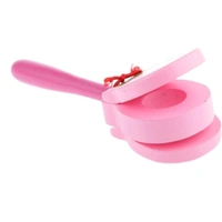 Natural Wooden Cartoon Long Handle Castanet Clapper Toy For Children Percussion Toy Pack of 1pcs - 10x10x10