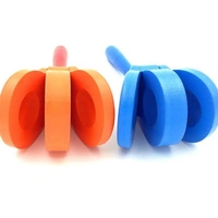 Natural Wooden Cartoon Long Handle Castanet Clapper Toy For Children Percussion Toy Pack of 1pcs - 10x10x10
