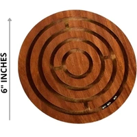 Wooden 6" Ball Board Game in a Maze Puzzle Toys Indoor Game Gift For Young Adults Toy - 10x10x10