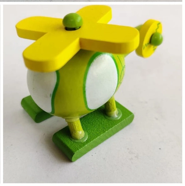 Wooden Miniature Helicopter Pack of 3pcs Light Weighted Wooden Miniature Toys For Kids Entertainment Helicopter Toy - 10x10x10