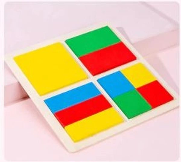 Pattern Blocks and Boards, Preschool Learning Education Toy Wooden Preschool Colorful Shape Puzzle for Early Educational Gift - 10x10x5