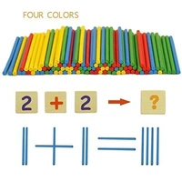 Wooden 2 in 1 Multi Functional Digital Computing Learning Blocks Box with Writing Board ,Sticks, Chalks,Clock Educational Toy for Kids Numbers Learning Toy for Boys, Girls & Children - 20x20x5