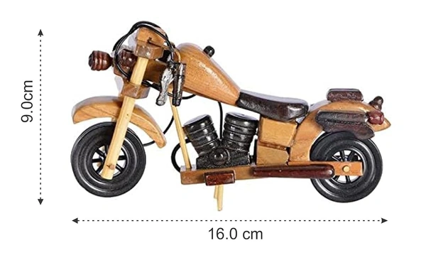 Wooden Royal Enfield Bike with Side Stand Multicolor Medium Size Pack of  - 10x10x10