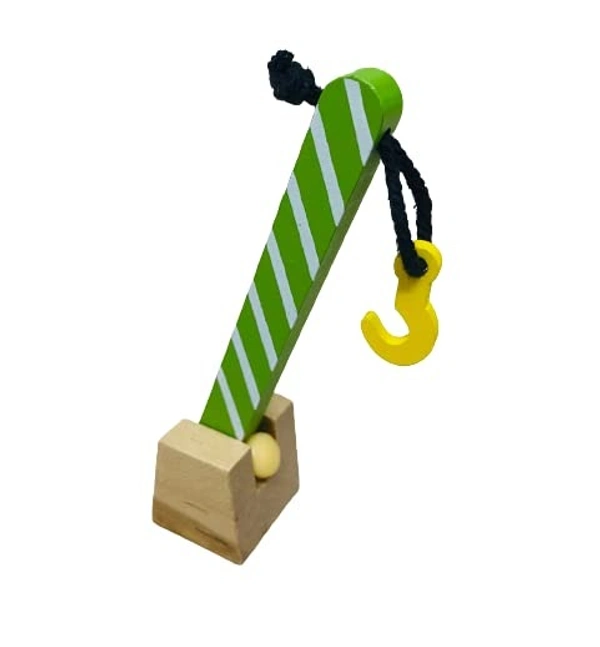 Wooden Construction Toy Crane Includes 5 Body Parts, 4 Screws and 4 Wheels, Construction Toys for Kids - 10x10x10