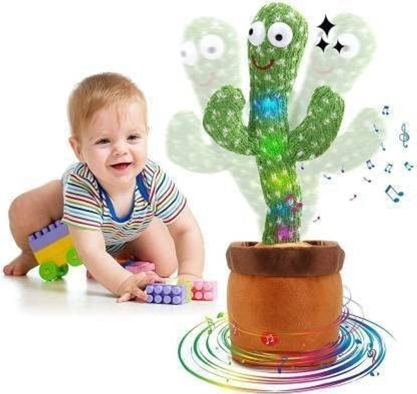 Cactus Talking Toy Dancing Cactus Repeats What You Say,Electronic Plush Toy with Lighting,Singing Cactus, Singing Cactus Toy (120 Cheery Songs Included) - 10x15x10