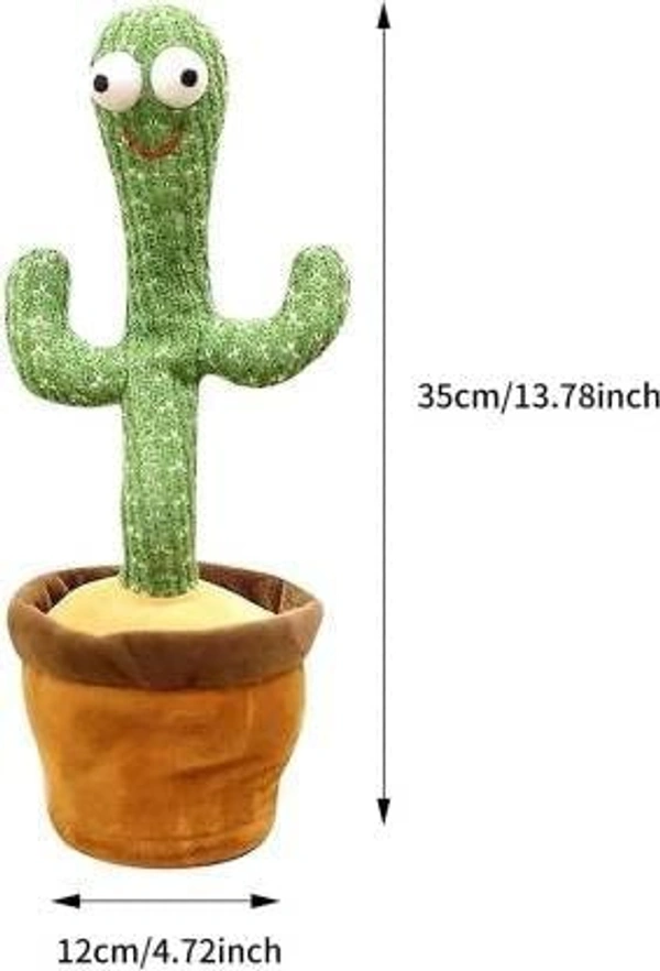 Cactus Talking Toy Dancing Cactus Repeats What You Say,Electronic Plush Toy with Lighting,Singing Cactus, Singing Cactus Toy (120 Cheery Songs Included) - 10x15x10