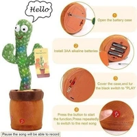 Cactus Talking Toy Dancing Cactus Repeats What You Say,Electronic Plush Toy with Lighting,Singing Cactus, Singing Cactus Toy (120 Cheery Songs Included) - 10x15x10
