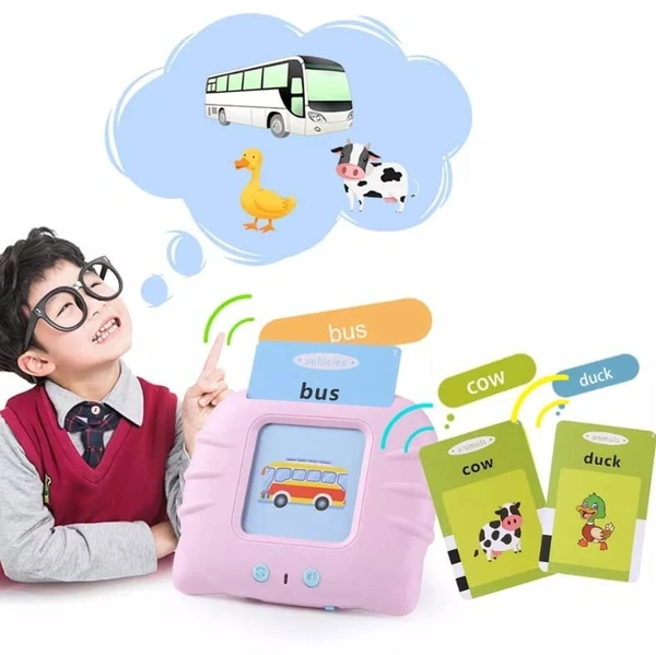 Talking Baby Flash Cards Educational Toys for 2 3 4 Years Old, Learning Resource Electronic Interactive Toys for 2-4 Year Old Boys Girls Toddlers Kids Birthday Gifts Ages 2 3 4 5 - 10x10x10